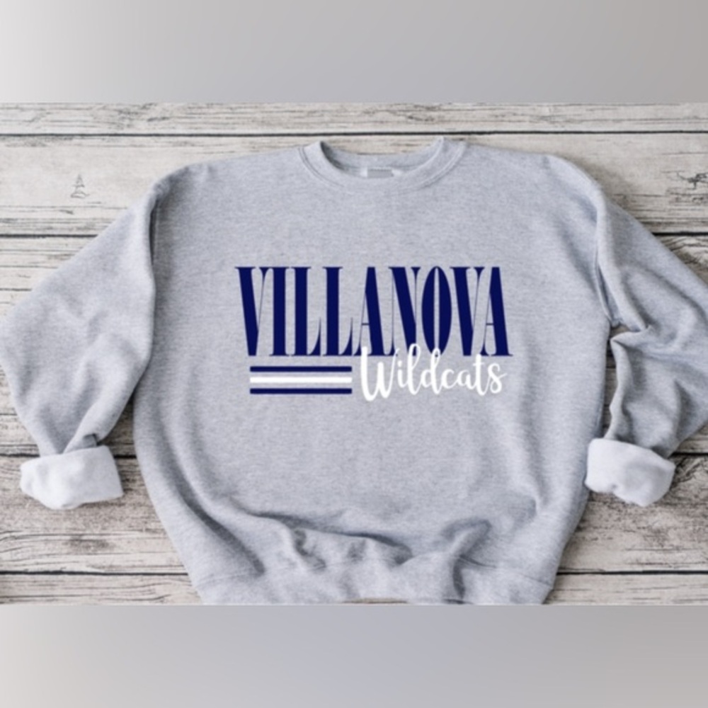 Villanova Striped Crewneck